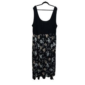 Torrid Plus Sz 4X Maxi Dress Floral Chiffon Garden Party Cottagecore Sleeveless